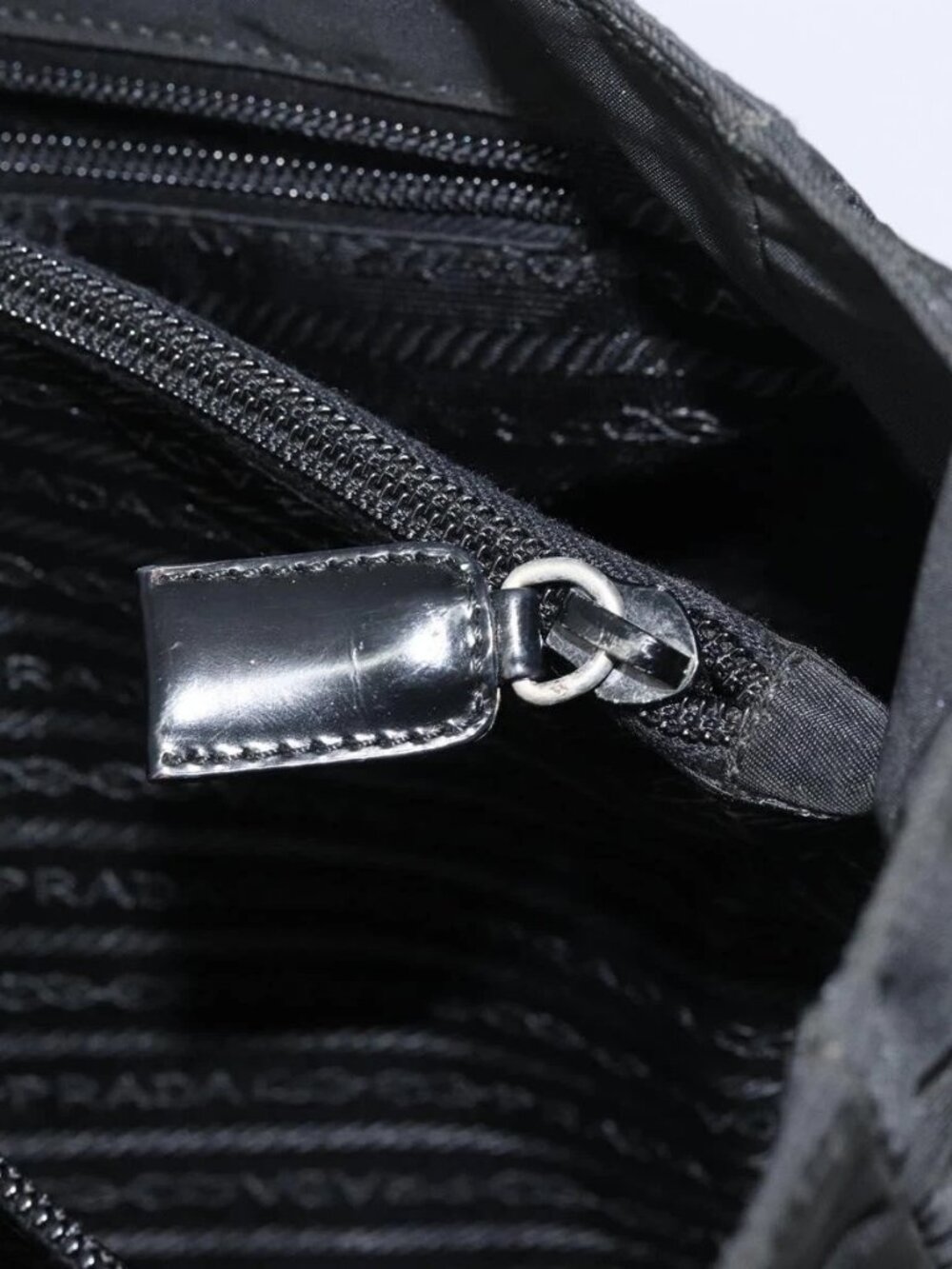 PRADA Tote Bag Nylon Black Silver Auth 158528 - Picture 13 of 16